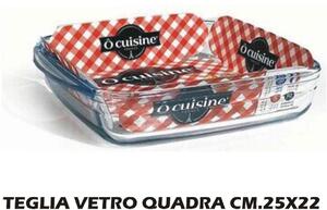 Letizia Ceramica Pirofila da Forno in Vetro Quadrata 25 x 22 cm colore Trasparente - Ocusine