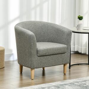 DecHome Poltrona Moderna in Tessuto Lino Dimensioni 74x63x73 cm colore Grigio