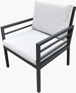 Amicasa Poltrona da Esterno Set 2 Poltrone da Giardino Dimensioni 66x73x85 cm colore Grigio Scuro - Loren