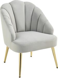 DecHome Poltrona Vintage in Tessuto Velluto Dimensioni 63x65x84 cm colore Grigio