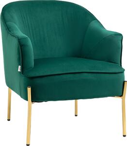 DecHome Poltrona Vintage in Tessuto Velluto Dimensioni 62x69x75 cm colore Verde