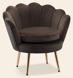 DecHome Poltrona Vintage in Velluto Dimensioni 76x67x74 colore Grigio