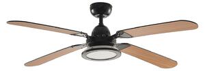 Ventilatore da soffitto LED Tedric, nero, silenzioso, 133 cm - Lucande Lucande, Tedric, Nero, Soggiorno, Metallo, Vintage