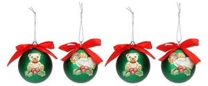 Set 4 palline natalizie verdi