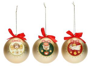 Set 3 palline natalizie oro opaco