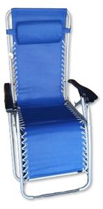 VivaGarden Sdraio da Giardino Pieghevole con Poggiagambe Cuscino Poggiatesta Set 2 Sdraio in Acciaio colore Blu