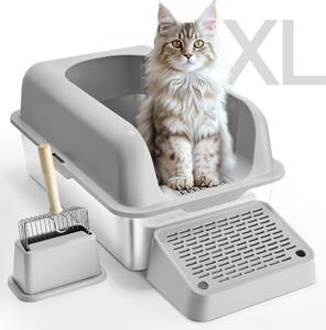 Lettiera aperta 152,4 mm - Lettiera per gatti grigio chiaro - Forniture per animali accessori per gatti