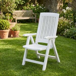 DIMAPLAST Sdraio da Giardino Pieghevole Schienale Reclinabile in Polipropilene Dimensioni 60x60x105 cm colore Bianco - Lucrezia