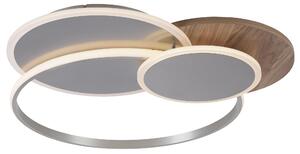 PAUL NEUHAUS Plafoniera LED 8329-79 Decoro in legno argento, 50 W, 6000 lm, CCT