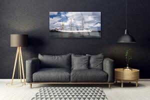 Quadro in vetro Barca Acqua Paesaggio 100x50 cm