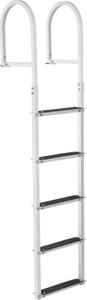 Scaletta 5 gradini estraibile - portata 227 kg - lega di alluminio - gradini larghi 8 cm - tappetino in gomma antiscivolo - ideale per barche, laghi, piscine e oceani