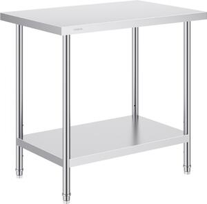 Tavolo da lavoro e preparazione commerciale 610x914x864 mm - Tavolo da lavoro robusto - Ideale per cucine e catering - Lavorazione di alta qualità