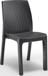 BICA Sedia per Esterni Impilabile in Plastica effetto Rattan 59x47x86 cm colore Grafite - Verona