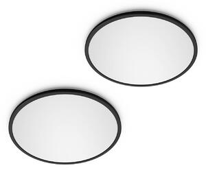 Philips Plafoniera a LED SuperSlim, dimmerabile, Nero, Studio / Ufficio, Plastica, Moderno, Plafoniera LED
