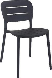 Amicasa Sedia per Esterni Impilabile in Polipropilene Dimensioni 52,5x44x79 cm colore Antracite - Creta