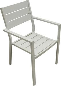 Amicasa Sedia per Esterni in Alluminio Dimensioni 57x59x87 cm colore Bianco - Karim