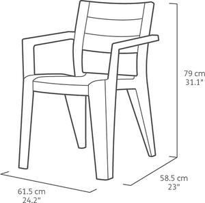 KETER Sedia per Esterni in Resina Dimensioni 61x58x79 cm colore Bianco - Julie