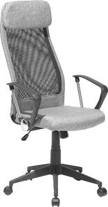 BELIANI Sedia da ufficio grigio scuro in rete girevole regolabile in altezza con braccioli forma ergonomica
