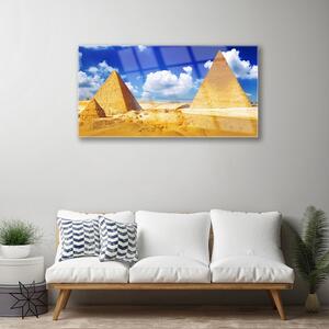 Quadro in vetro Paesaggio delle piramidi del deserto 100x50 cm