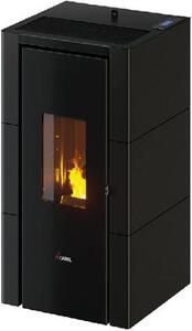 Cadel Stufa a Pellet Ventilata a Camera Stagna 7 kW Capacit Serbatoio 15 Kg Volume Riscaldabile 200 m3 colore Metallo Antracite - 7025044 CRISTAL 