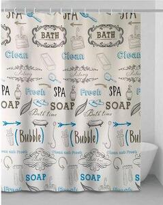 DecHome Tenda Doccia Letters In Vinile + Anelli cm 240x200