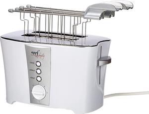 Melchioni Tostapane con pinze 2 Fette Potenza 600 Watt 7 Livelli di Cottura con Timer Funzione scongelamento e Cassetto fondo Raccoglibriciole colo