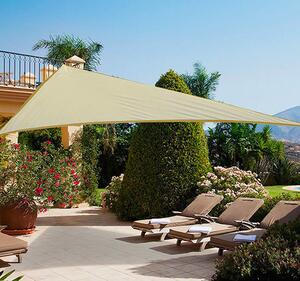 VivaGarden Vela Ombreggiante Triangolare 5x5x5 mt in Poliestere colore Crema