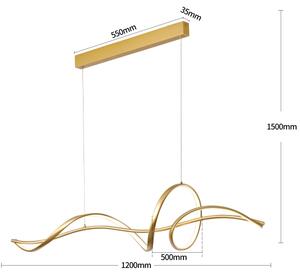Brilagi - lampadario sospeso dimmerabile a LED su cavo SIGNATURE LED/55W/230V 120x23 cm dorato + telecomando