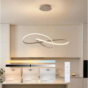 Brilagi - LED dimmerabile, lampadario a sospensione con cavo INFINITY LED/80W/230V 80x80 cm beige + telecomando