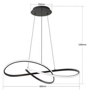 Brilagi - Lampadario a sospensione dimmerabile INFINITY LED/80W/230V 80x80 cm nero + telecomando