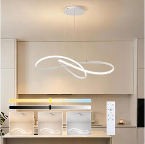 Brilagi - Lampadario LED dimmerabile INFINITY, sospeso con cavi, LED/80W/230V 80x80 cm bianco + telecomando