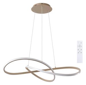 Brilagi - LED dimmerabile, lampadario a sospensione con cavo INFINITY LED/80W/230V 80x80 cm beige + telecomando