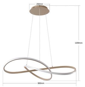Brilagi - LED dimmerabile, lampadario a sospensione con cavo INFINITY LED/80W/230V 80x80 cm beige + telecomando