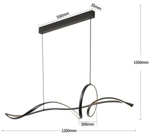 Brilagi - Lampadario LED dimmerabile a sospensione su cavo SIGNATURE LED/55W/230V 120x23 cm nero + telecomando