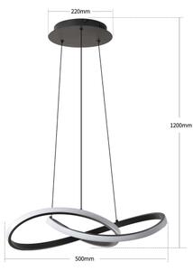 Brilagi - Lampada a sospensione dimmerabile su cavo INFINITY LED/55W/230V 50x50 cm nero + telecomando