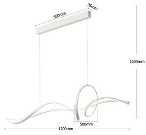 Brilagi - Lampada LED dimmerabile a sospensione su cavo SIGNATURE LED/55W/230V 120x23 cm bianca + telecomando