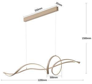 Brilagi - lampadario LED dimmerabile a sospensione con cavo SIGNATURE LED/55W/230V 120x23 cm beige + telecomando
