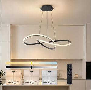 Brilagi - Lampadario a sospensione dimmerabile INFINITY LED/80W/230V 80x80 cm nero + telecomando