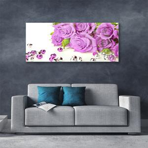 Quadro vetro Fiori di rose 100x50 cm