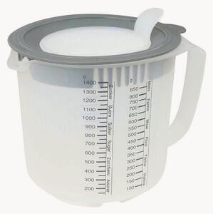 Bicchiere per misurare e mescolare con coperchio antispruzzo