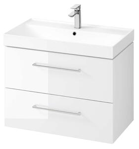 Kielle Arkas I - Mobiletto con lavabo, 80x57x44 cm, 2 cassetti, bianco lucido 50011S80