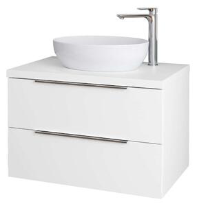 Kielle Idolio - Mobiletto con piano sottolavabo 80x54x50 cm, con foro, bianco lucido 50024800