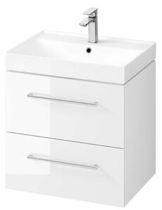 Kielle Arkas I - Mobiletto con lavabo, 60x57x44 cm, 2 cassetti, bianco lucido 50011S60