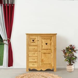 Mini armadio 2 ante con cuore e 4 cassetti - LM-C123