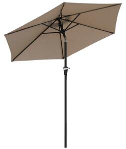 Outsunny Ombrellone da Giardino Inclinabile 2.3x2m con Apertura a Manovella e 6 Stecche, Cachi|Aosom