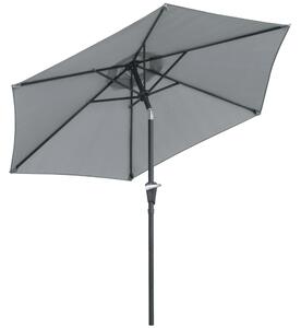 Outsunny Ombrellone da Giardino Inclinabile 2.3x2m con Apertura a Manovella e 6 Stecche, Grigio|Aosom