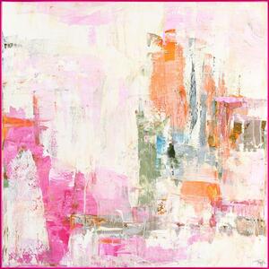 Dipinto stampato/con elementi dipinti a mano con cornice inclusa/dipinto su tela 102x102 cm New Age Pink – Malerifabrikken
