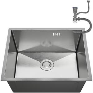 ANW HOME Lavello cucina 54x44 cm acciaio inox 304 Nano sottotop 1 vasca profondo 22 cm resistente graffi moderno