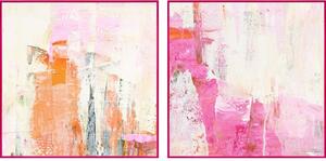 Set di dipinti stampati/con elementi dipinti a mano con cornice inclusa/dipinti su tela 2 pz 41,5x41,5 cm New Age Pink – Malerifabrikken