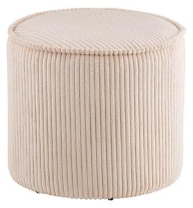 Poggiapiedi beige con rivestimento in velluto a coste Taupo – House Nordic